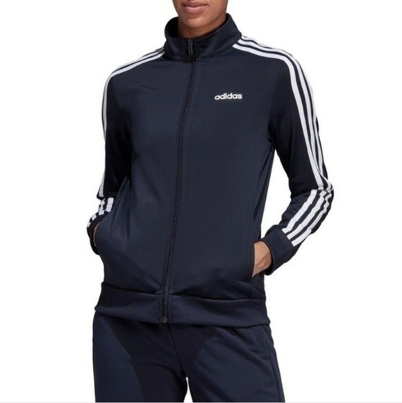 NWOT* ADIDAS Essential Women's 3-Stripe Tricot Track Active Workout Jacket XS - Picture 1 of 12